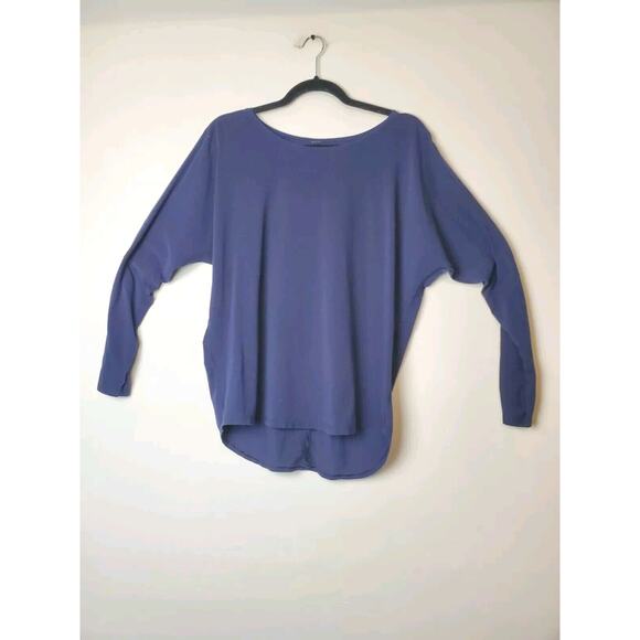 Lululemon 6 Love Scoop Neck Top Long Sleeve Blue Pima Cotton Dolman Womens - Picture 11 of 11